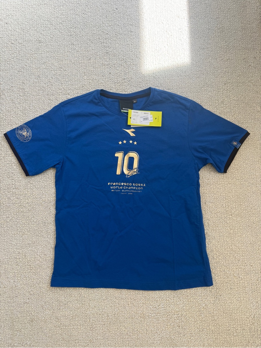 Youth Diadora Francesco Totti Italy 2006 World Cup T-Shirt